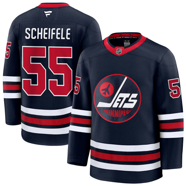Men's Winnipeg Jets #55 Mark Scheifele Fanatics Navy Alternate Premier Jersey